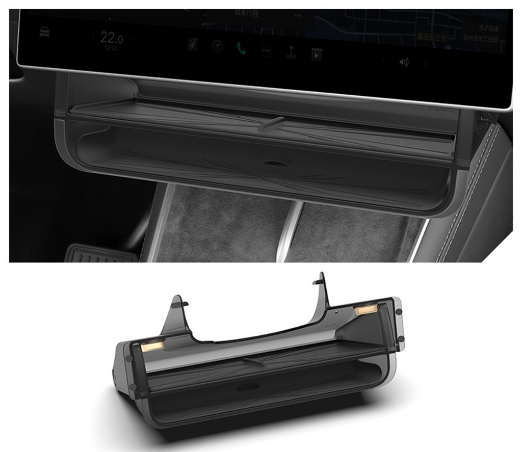 Under-Screen Storage Tray (Translucent Smoked Black) for Tesla Model 3 Highland / Model Y Juniper / Model Y L